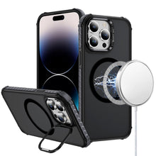 For iPhone 14 PRO MAX 6.7 in. Case Metal Camera Lens Stand Cover Magnetic Circle