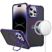 For iPhone 14 PRO MAX 6.7 in. Case Metal Camera Lens Stand Cover Magnetic Circle