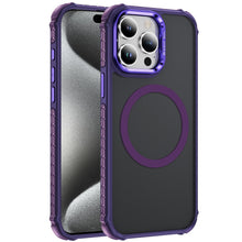 For iPhone 15 Pro Max Case Metal Lens Stand Magnetic Circle + 2 Tempered Glass