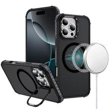 For iPhone 16 PRO MAX Case Metal Lens Stand Cover Magnet Circle + Tempered Glass