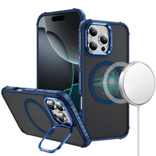 For iPhone 16 PRO MAX Case Metal Lens Stand Cover Magnet Circle + Tempered Glass