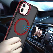 For iPhone 11 6.1 in. Case Metal Lens Stand Cover Magnet Circle + Tempered Glass