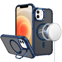 For iPhone 12/12 Pro Case Metal Lens Stand Cover Magnetic Circle +Tempered Glass