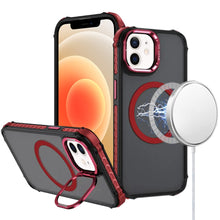 For iPhone 12/12 Pro Case Metal Lens Stand Cover Magnetic Circle +Tempered Glass