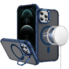 For iPhone 12 Pro Max Case Metal Lens Stand Magnetic Circle + Tempered Glass