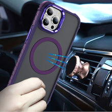 For iPhone 12 Pro Max Case Metal Lens Stand Magnetic Circle + Tempered Glass