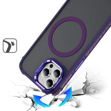 For iPhone 12 Pro Max Case Metal Lens Stand Magnetic Circle + Tempered Glass