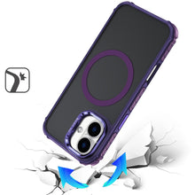 For iPhone 16 6.1inch Case Metal Lens Stand Magnetic Circle + Tempered Glass