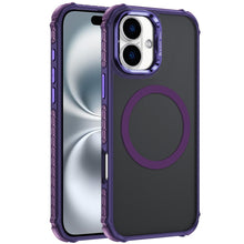 For iPhone 16 6.1inch Case Metal Lens Stand Magnetic Circle + Tempered Glass