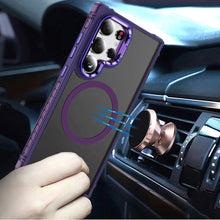 For Samsung S23 Ultra Case Metal Rear Camera Lens Stand Cover Magnetic Circle