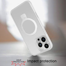 For iPhone 16 PRO MAX Case Soft Touch Magnetic Circle Stand + Tempered Glass