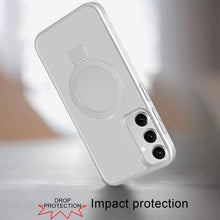 For Samsung S25+/S24+ Case Soft w/ Magnetic Circle Metal Stand + Tempered Glass