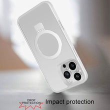 For iPhone 16 Pro 6.3in Case Soft Touch Magnetic Circle Stand + Tempered Glass