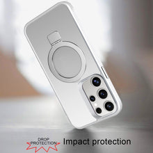 For Samsung Galaxy S24 Case Soft Touch Magnetic Circle Stand Hybrid Phone Cover