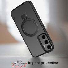 For Samsung S25/S24 Case Soft with Magnetic Circle Metal Stand + Tempered Glass