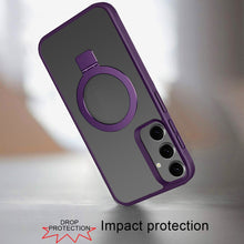 For Samsung S25/S24 Case Soft with Magnetic Circle Metal Stand + Tempered Glass