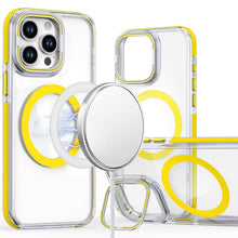 For iPhone 15 Pro Max Case Magnetic Circle Camera Lens Stand + 2 Tempered Glass