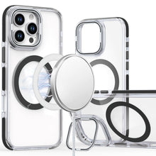 For iPhone 16 PRO MAX Case Magnetic Circle Camera Lens Stand + Tempered Glass