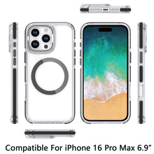 For iPhone 16 PRO MAX Case Magnetic Circle Camera Lens Stand + Tempered Glass