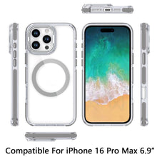 For iPhone 16 PRO MAX Case Magnetic Circle Camera Lens Stand + Tempered Glass