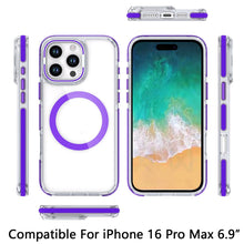 For iPhone 16 PRO MAX Case Magnetic Circle Camera Lens Stand + Tempered Glass