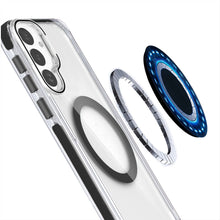 For Samsung S25+/S24+ Case Magnetic Circle Camera Lens Stand + Tempered Glass