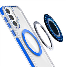 For Samsung S25+/S24+ Case Magnetic Circle Camera Lens Stand + Tempered Glass