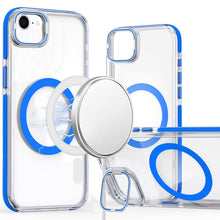 For iPhone 16e Case Magnetic Circle Camera Lens Stand Cover + Tempered Glass