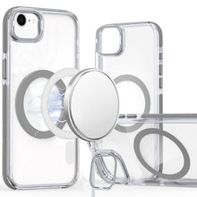For iPhone 16e Case Magnetic Circle Camera Lens Stand Cover + Tempered Glass