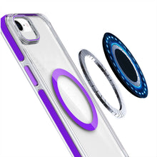 For iPhone 16e Case Magnetic Circle Camera Lens Stand Cover + Tempered Glass