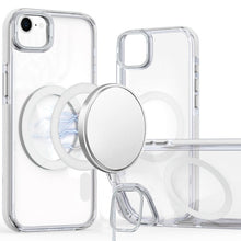 For iPhone 16e Case Magnetic Circle Camera Lens Stand Cover + Tempered Glass