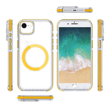 For iPhone 16e Case Magnetic Circle Camera Lens Stand Cover + Tempered Glass