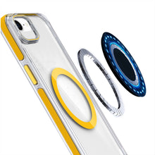 For iPhone 16e Case Magnetic Circle Camera Lens Stand Cover + Tempered Glass