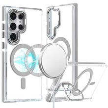 For Samsung S25 Ultra Case Magnetic Circle Camera Lens Stand + Tempered Glass
