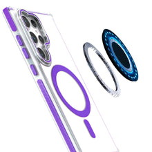 For Samsung S25 Ultra Case Magnetic Circle Camera Lens Stand + Tempered Glass