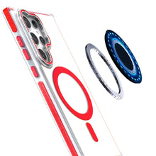 For Samsung S25 Ultra Case Magnetic Circle Camera Lens Stand + Tempered Glass