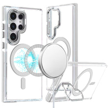 For Samsung S25 Ultra Case Magnetic Circle Camera Lens Stand + Tempered Glass