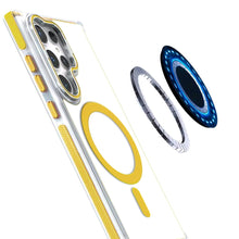 For Samsung S25 Ultra Case Magnetic Circle Camera Lens Stand + Tempered Glass