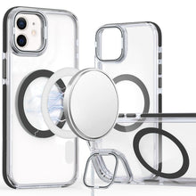 For iPhone 11 6.1 in. Case Magnetic Circle Camera Lens Stand + Tempered Glass