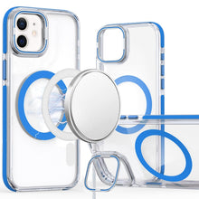 For iPhone 11 6.1 in. Case Magnetic Circle Camera Lens Stand + Tempered Glass