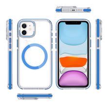 For iPhone 11 6.1 in. Case Magnetic Circle Camera Lens Stand + Tempered Glass