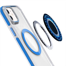 For iPhone 11 6.1 in. Case Magnetic Circle Camera Lens Stand + Tempered Glass