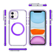 For iPhone 11 6.1 in. Case Magnetic Circle Camera Lens Stand + Tempered Glass