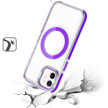 For iPhone 11 6.1 in. Case Magnetic Circle Camera Lens Stand + Tempered Glass