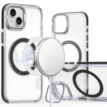 For iPhone 15 Case Magnetic Circle Rear Camera Lens Stand + 2 Tempered Glass