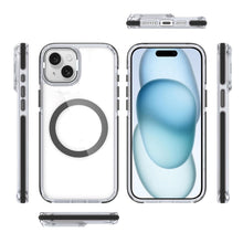 For iPhone 15 Case Magnetic Circle Rear Camera Lens Stand + 2 Tempered Glass