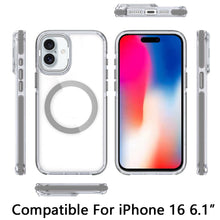 For iPhone 16 6.1inch Case Magnetic Circle Camera Lens Stand + Tempered Glass