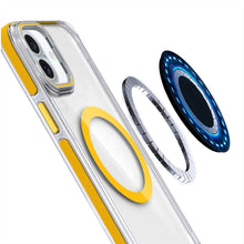 For iPhone 16 6.1inch Case Magnetic Circle Camera Lens Stand + Tempered Glass