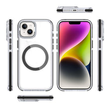 For iPhone 13/14 Case Magnetic Circle Camera Lens Stand Cover + Tempered Glass