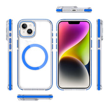 For iPhone 13/14 Case Magnetic Circle Camera Lens Stand Cover + Tempered Glass